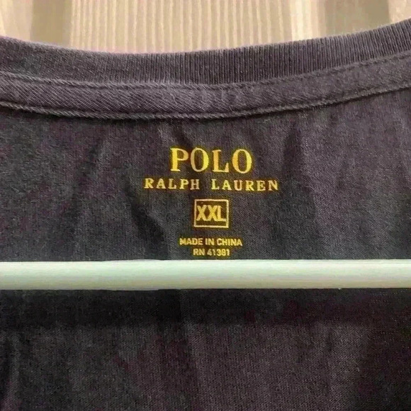 Mens Polo Ralph Lauren Short sleeve T shirt in navy with red logo on front. XXL - Picture 3 of 7